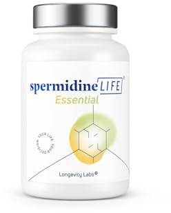 spermidineLIFE Essential – 1 mg Spermidin aus CelVio Weizenkeimextrakt + Vitamin B1 & Zink – EU Novel-Food zertifiziert, unterstützt Zellerneuerung, Energiestoffwechsel & Zellschutz, 60 Stück