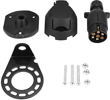 KIMISS 12N 7Pin remorque Prise connecteur Adaptateur Support pour remorque Caravane remorquage attelage