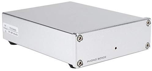 Caja de audio amplificador de audio estéreo de alta fidelidad, preamplificador de fono de aleación de aluminio, enchufe dorado para de audio de cine en casa(Enchufe de la UE)