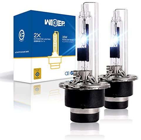 wideep D2R Xenon HID Headlight Bulbs, 6000K 35W 85V High Low Beam 85126UB 66250 85126WX Replacement Car Lights, 2 Pcs