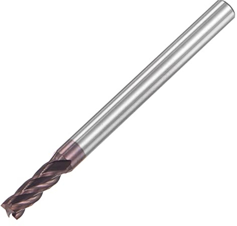 sourcing map VHM Schaftfräser 3.5 mm, 4 Zähne, Klingenlänge 10 mm Rötlich (passiv)-Beschichtung CNC Fräser für Edelstahl, Verbundwerkstoffe und Legierungen, Rot