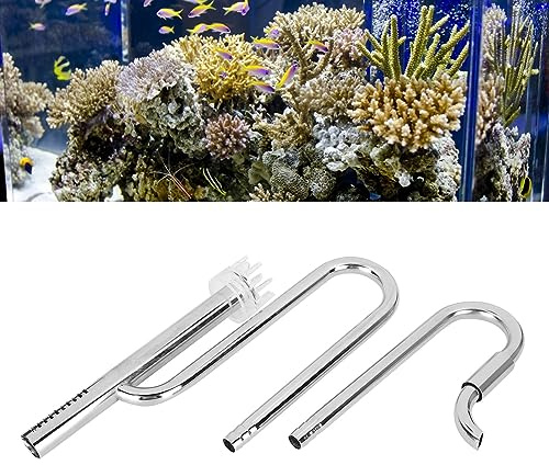 Zerodis Fish Tank Metal Lily Fish Ank Acier Inoxydable Inflow Outflow Pipe Set Pipe Skimmer Aquarium Inflow and Outflow Pipe Set Aquarium Planted Tank Pipe