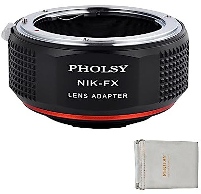PHOLSY Kompatibel mit Nikon F auf FX Objektivadapter Nikkor AI/F/AIS/AF/AF-I/AF-S Objektiv und Fujifilm X Kameragehäuse, Kompatibel mit Nikon F auf Fuji X
