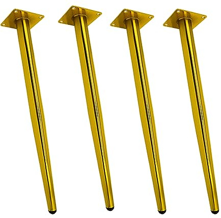 4 Stück Neigbare Möbelbeine aus Metall,Schräge Möbelfüße, konische Möbelfüße,DIY Ersatz Möbelbeine,für Tische Sofas TV-Schränke Stühle Schränke,Gold (40cm/15.7in)