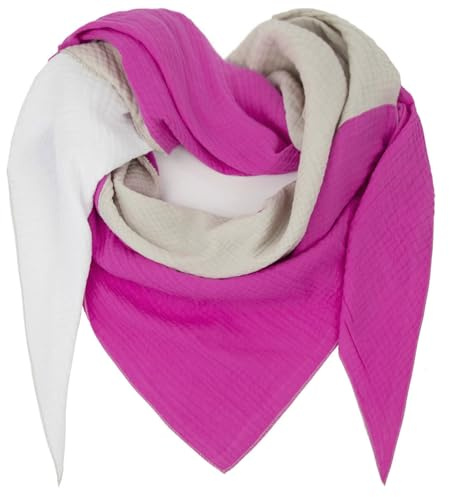 Gloop Damen XXL Strick Dreieck Schal Halstuch Baumwolle Dreieckstuch Musselin Schal ohne Kratze an Haut Made in Italy