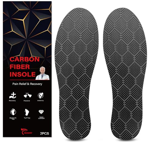 Plantilla de fibra de carbono, 1 par para hombres y mujeres, inserto rígido de zapato para recuperación, placa de pie de grafito para artritis, hallux rígido, dedo del césped, Morton, fascitis plantar