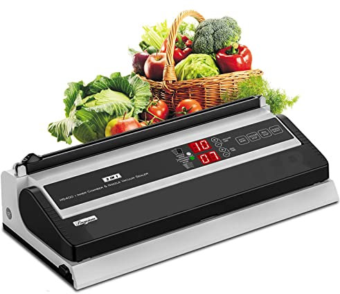 Commercial Vacuum Sealer Machine 250W Double Pump Sealing Machine Chamber Sealer with Air Inflated Function and Cutter, 40cm Seal Bar, Dry & Moist Food Packaging for All Food Saver Bags