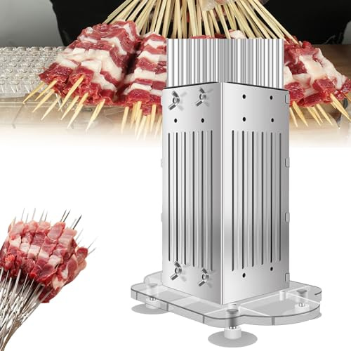 Boîte De Fabrication De Kebab 49 Trous, Machine à Brochettes De Viande En Acier Inoxydable, Kit De Fabrication De Brochettes Avec 100 Bâtonnets Plats En Acier, Outil De Cuisine Pour Barbecue