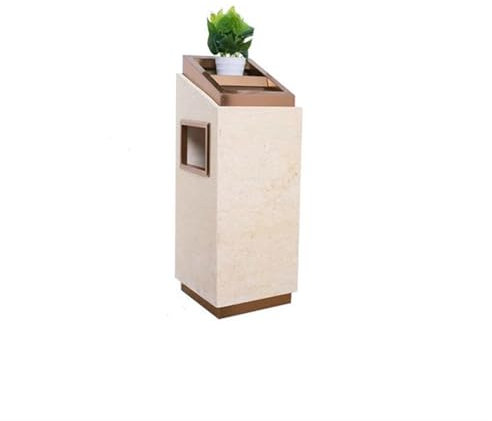GLigeT Cubo de Basura de Reciclaje Vertical de acero inoxidable con cenicero, bote de basura de mármol comercial, exteriores, vestíbulo de Hotel, edificio de oficinas especial ( Color : E )
