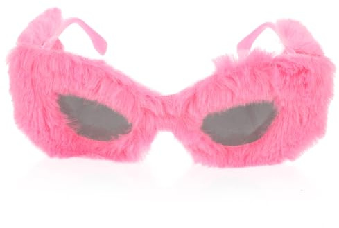 BESTYASH Plüsch Sonnenbrille Lustige Partybrille Retro Brillenkostüm Rosa Handgefertigt Modisches Accessoire für Damen und Erwachsene Fotorequisite für Geburtstagsfeier Festival Fußballfans
