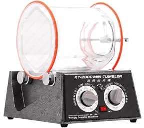 KOZWAY 5kg Tumbler Rotary Jewelry Polisher Bead Surface Cleaner Drum Polisher Machine KT2000 with Chamfering Timer