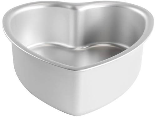 Ksdhotware Heart Shaped Cake Pan 8 x 3 Inch, Aluminum 8 Inch Heart-shaped Cake Tin Baking Pans for Birthday, Valentines' Day, Wedding, Anniversary