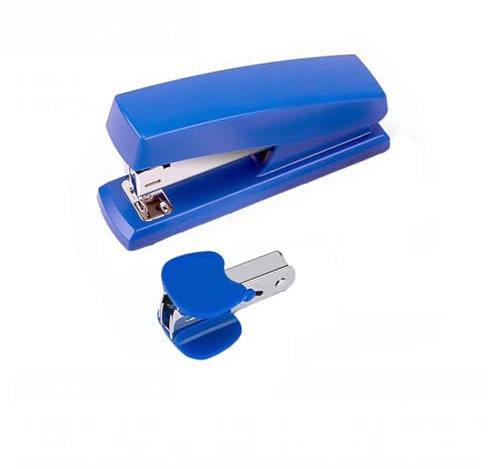 Tacker Büro Hefter Heftgerät 50 Blatt Klein 3-in-1-Set Heftklammern Der Heftklammerentferner Kann 20 Blatt Heften (blue,123x34x56mm)
