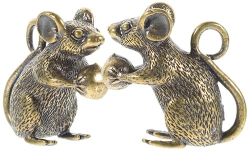 Lurrose 6stücke Messing Charms Handgemachte Ratten- Für Schlüsselanhänger Und Bürodekoration Für Schmuckgestaltung Und Frühlingsfest Deko