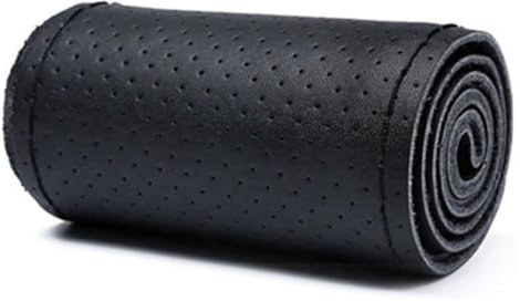 ASHILD Auto-Lenkradbezug Für Flechten Am Lenkrad Mit Nadel Und Faden Kunstleder Durchmesser 38cm Lenkradschutz(Schwarz)