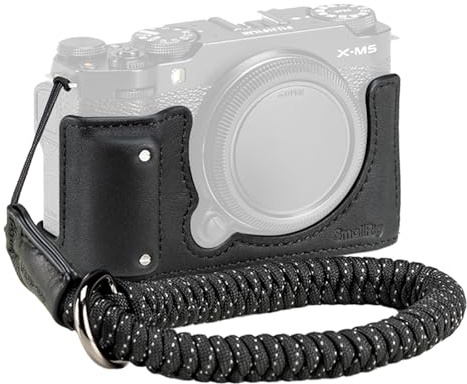 SMALLRIG X-M5 Leder-Halbtasche-Set für Fujifilm X-M5, inklusive Leder-Halbtasche, Handschlaufe, echtes Ledermaterial, tragbar und schützend (schwarz) – 4879 | Echtes Ledermaterial, tragbar und schützend (schwarz) – 4879