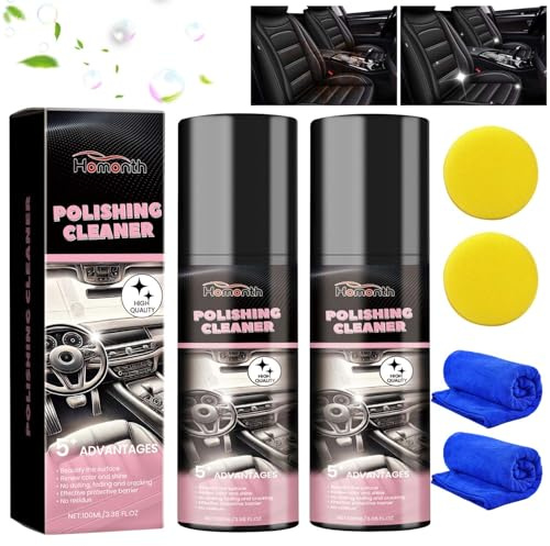 2PCS Polishing Cleaner, Car Interior Cleaner Spray, Total Vehicle Interior Detailer Spray Rejuvenation, 100ml Multi-Purpose Cleaner
