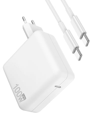 Cargador Mac Book Pro, Cargador Rápido USB C 100W para MacBook Pro 16/15/14/13 Pulgadas, MacBook Air 2020/2019/2018 y Todos Los Dispositivos USBC, Adaptador de Corriente USB-C, con Cable C - C de 2M