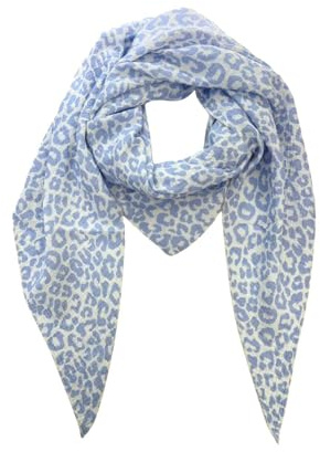 FASHION YOU WANT XXL Tuch Musselin Tuch Damen Leo Dreieck Made Italy 195 x 72 cm für alle Jahreszeiten geeignet Halstuch leoprint Schal Baumwolle