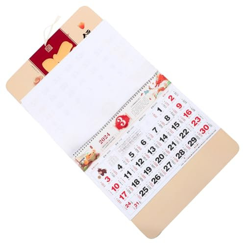 DIYEAH Wandkalender Monatlich Groß Hängekalender Chinesische Fu-dekoration Papier Monatskalender Zum Aufhängen Fürs Büro Neujahrskalender