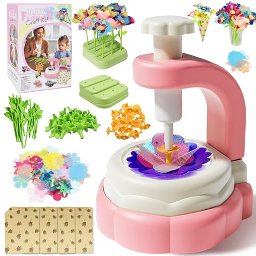 YTACREA Spielzeug Blumen Bastelset Kinder, DIY Blumenbastelset als Geschenk Mädchen 4-12 Jahre, Kreatives Blumen Basteln Set, Künstliches Blumenstrauß Spielzeug, Pädagogisches Bastel Aktivitätsset