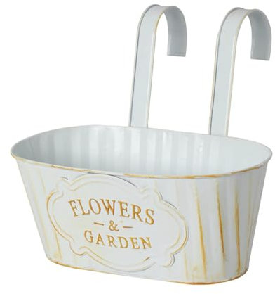 Übertopf Pflanztopf Kräutertopf Gartenbedarf Metall Hängender Pflanztopf Blumenhalter für Außenfenster mit abnehmbarem Hochbeet Kinder Holz (D, 28cm)