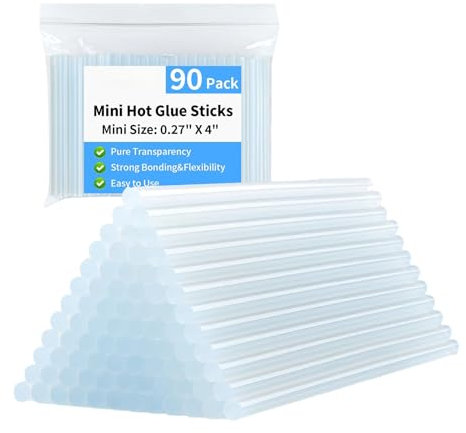 Iouyjiu Kleine, heiße Klebesticks, 90 Stück, transparent, Heißkleber, stark für Holz, Heimreparaturen, Schmuckherstellung, Künstlerarbeiten, Dekoration, Bastelprojekte, 3,94 x 0,28 Zoll