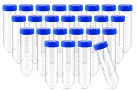 Tubes de centrifugeuse gradués avec bouchons à vis de 50 ml - Conteneur de stockage d'échantillons - 28 trous - Support de tube de centrifugeuse de laboratoire