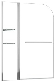 AICA Mampara de Bañera Abatible Giratoria Cristal Templado 6 mm con 2 Repisas y un Toallero Tamaño:(1195-1200) x1400mm