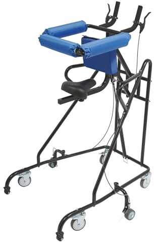 Andador para personas mayores, estructura con sit para interiores y exteriores, altura ajustable, 98-136 cm, máximo 90 kg, altura de las personas aplicables: 1,2 – 1,7 m