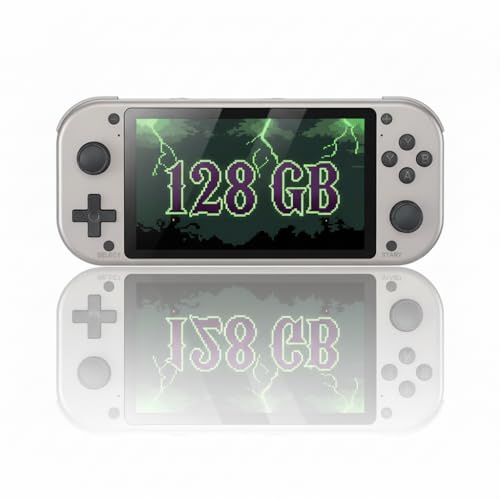 Retro Handheld Portable Video Game Console - 4.3 IPS Screen, Emuelec System, 64GB, 20,000+ Games, Classic Game System (128 GB)