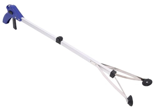 MOLUCKFU Herramienta Recogida Basura Plegable de Aleación Aluminio Pinza Agarre Resistente para Recogedor Basura Asistente Alcance para Personas Mayores y Discapacitados Uso Interior y