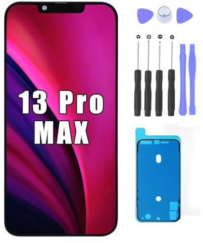 FTDLCD Écran de rechange FHD pour iPhone 13 Pro Max 6,7 avec numériseur tactile à taux de rafraîchissement élevé et kit de réparation complet