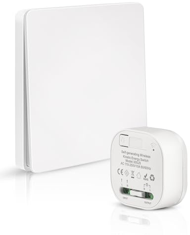 1+1 Interrupteur Sans Fil, Interrupteur Auto-générateur Mobile 433Mhz 220V Relais Mini récepteur Rf émetteur Radio Pour La Lumière(1Interrupteurs+1Récepteur)