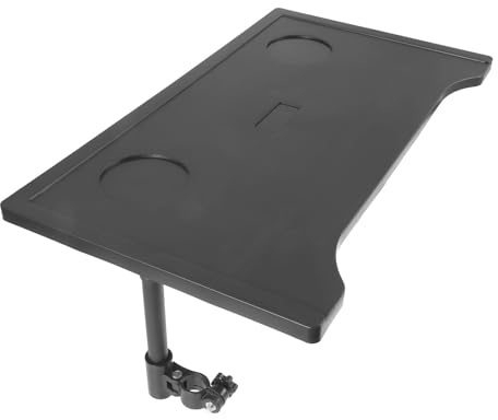 GATHINESS Tablette amovible pour fauteuil roulant, plateau pliable noir avec porte-gobelet, surface confortable en plastique pour repas en intérieur et extérieur des adultes