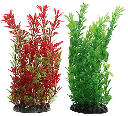 Vivifying Aquarium Artificial Plants, 2 Pack 9.8inch Tall Plastic Plants for Fish Tanks