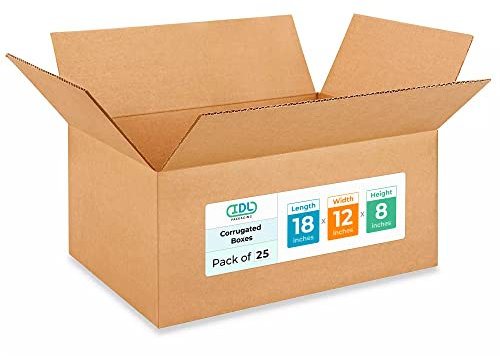 45,7 cm L x 30,5 cm B x 20,3 cm H Medium Box zum Umzug, Versand oder Aufbewahren von Gegenständen, 100% recycelbar, Pack Of 25, 25