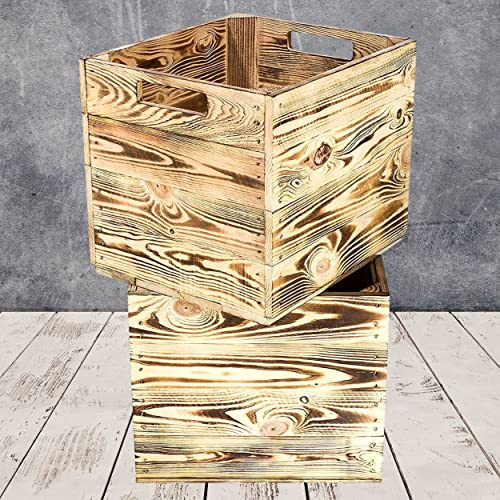 Obstkisten Online 4 Kallax Holzkisten mit Eingriff von beiden Seiten - NEU - 32x37,5x32,5 cm - dekorativ zur Aufbewahrung, Ordnung von Dingen