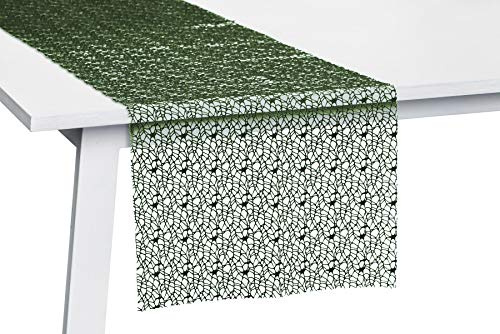 Pichler: dekorativer Tischläufer Network in Netzoptik, Oliv, 45x140
