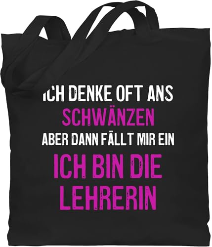 Shirtracer - Baumwolltasche - Lehrerin - Taschen - Ich denke oft ans schwänzen weiß lila