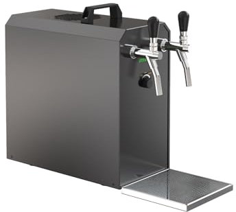 ich-zapfe.de Bier zapfanlagen gekühlt, durchlaufkühler bierzapfanlage, Stream 50/K, 2-leitig, durchlaufkühler Bier bis zu 55 Liter/h für den perfekten Biergenuss - Black Edition