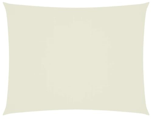 vidaXL Sonnensegel Wasserfest Sonnenschutz Windschutz Sonnendach UV Schutz Garten Terrasse Balkon Oxford-Gewebe Rechteckig 5x6m Creme
