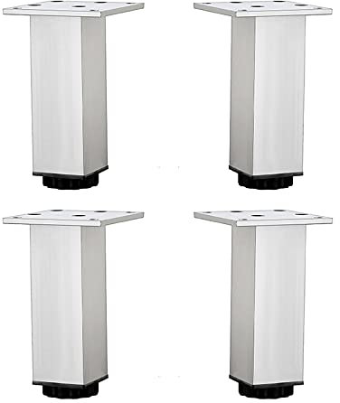 Jolan 4 Pcs Metal Furniture Legs, Diy Replacement Legs, Aluminum Alloy Table Legs Adjustable, Cabinet Legs, Coffee Table Legs, Desk Legs, Black/white Furniture Legs, Customizable,White-8cm/3.15in