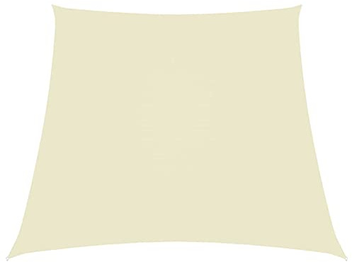 RONGQI Sun sail, privacy screen, balcony, sun protection, sun protection awning, rain protection balcony, side awning, privacy screen terrace, Oxford fabric, trapezoidal shape, 3/4 x 2 m, cream