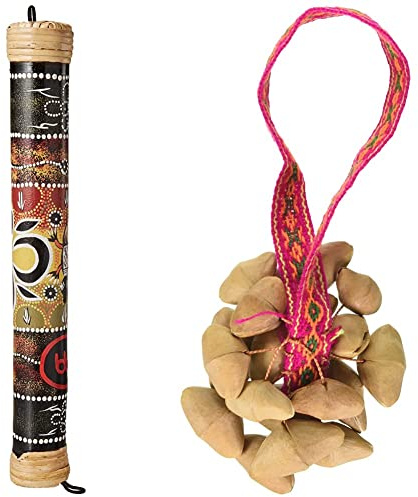Meinl RS1BKS Rainstick, Black, Small & Percussion Plus PP625 Seed Shaker