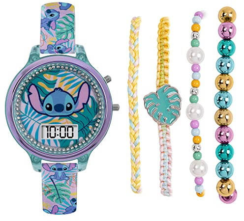 Lilo and Stitch Disney Digital Watch and Bracelet Set LAS40001ARG AMZ