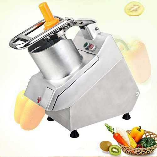 Commercial Multifunctional Automatic Vegetable Cutter, 6 Blade Mandoline Slicer, Potato Onion Slicer, Electric Fruit and Vegetable Cutter, Cheese Grating Machine for Carrot Radish Cucumber Cubes