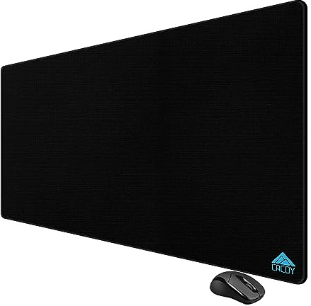 Cacoy 1200x600 mm Großes Erweitertes Gaming Computer-Mauspad XXL, Schwarz | Rutschfeste Gummibasis Gamer Mausmatte, Präzises & Langlebiges Übergröße Schreibtischunterlage für Maus Tastatur Büro Zubehör