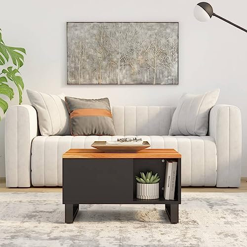 BUKSCYJS Sofa Tische Wohnzimmer,Truhentisch Couchtischcouchtisch 60x50x35 cm Massivholz Akaziegeeignet FüR Wohnzimmer, Neben Dem Sofa, Arbeitszimmer, Konferenzraum