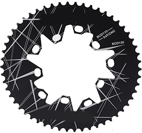 RiToEasysports Ovales Kettenblatt, 54 Zähne, 110/130 Mm BCD, Aluminiumlegierung, CNC-Schneiden, Anti-Oxidation, Breite Anwendung, Geeignet für 7-, 8-, 9- und 10-Gang-Straßenfalträder